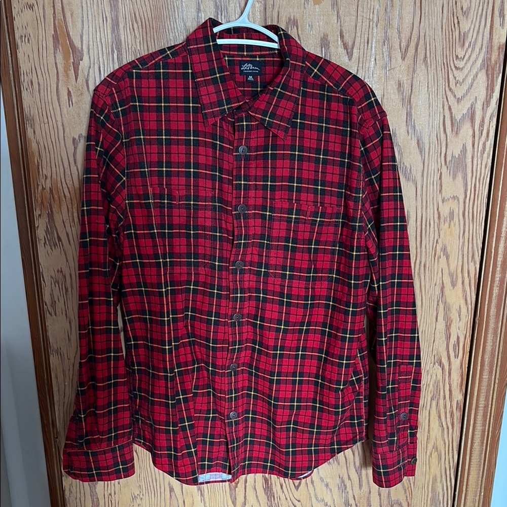 L.L. Bean Red and Black Flannel Shirt